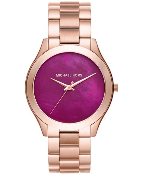 Michael Kors MK3550 Slim Runway Rose Gold Bracelet Watch 